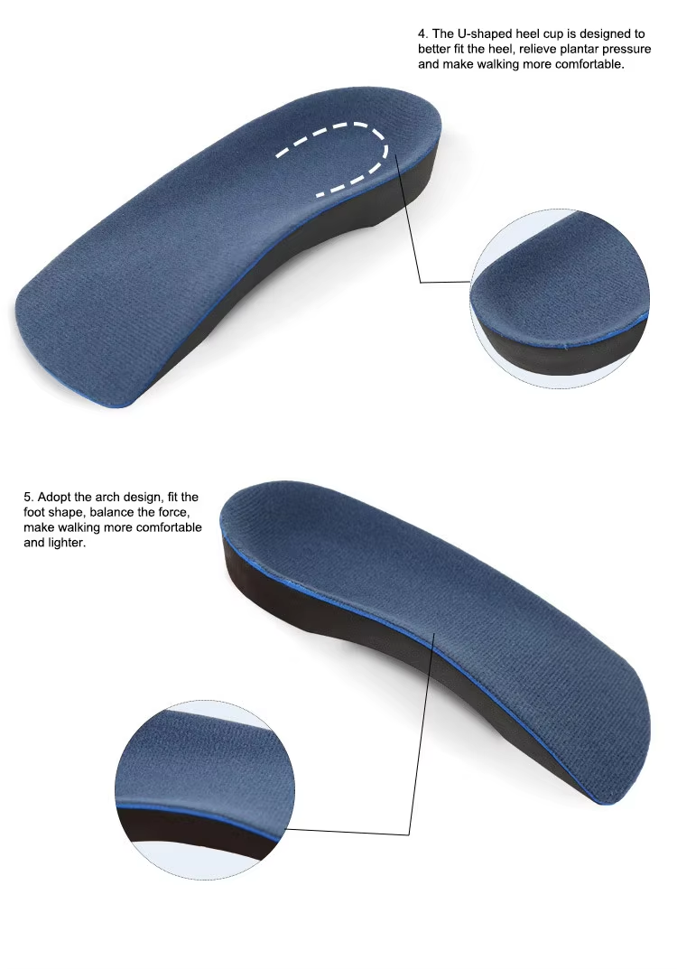 Orthotic insoles 3/4 for plantar fasciitis - targets heel and arch pain with targeted support